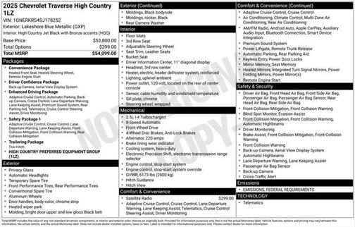 2025 Chevrolet Traverse High Country