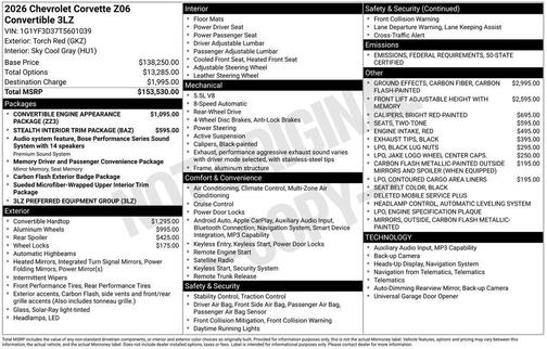 2026 Chevrolet Corvette Z06