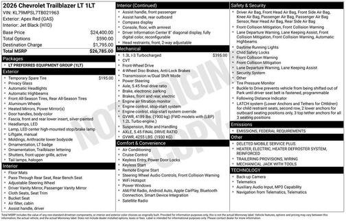 2026 Chevrolet Trailblazer LT