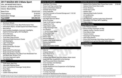 2017 Mazda MX-5 Miata Sport