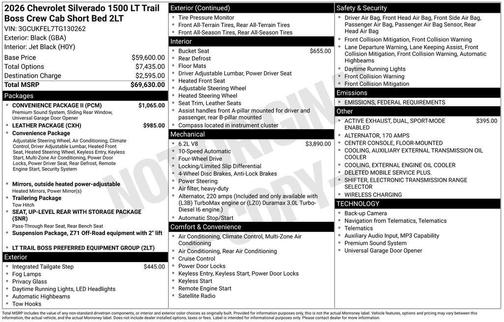 2026 Chevrolet Silverado 1500 LT Trail Boss