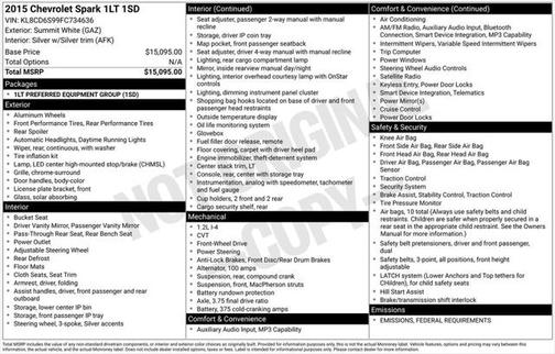 2015 Chevrolet Spark 1LT