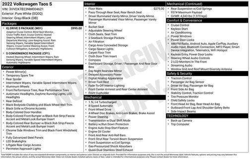 2022 Volkswagen Taos 1.5T S