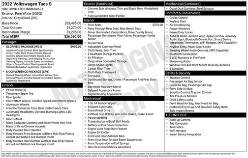 2022 Volkswagen Taos 1.5T S