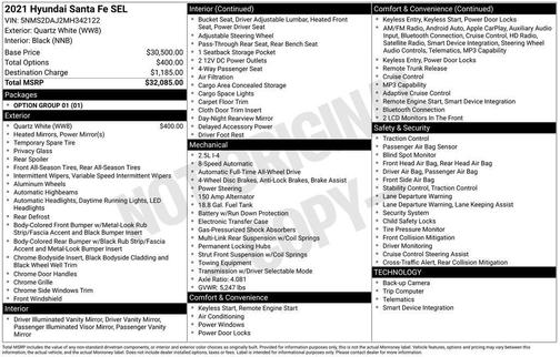 2021 Hyundai SANTA FE SEL 2.4