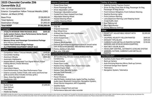 2025 Chevrolet Corvette Z06