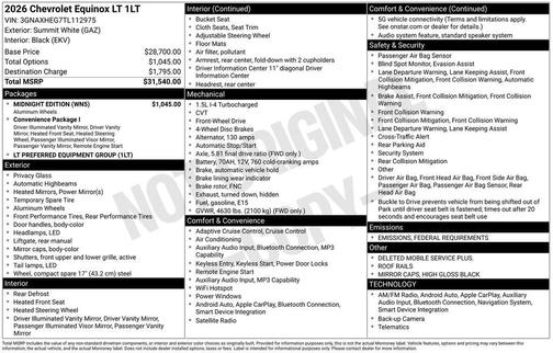 2026 Chevrolet Equinox 1LT