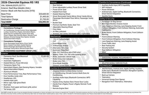 2026 Chevrolet Equinox RS