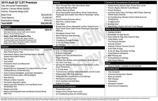 2019 Audi Q7 45 Premium