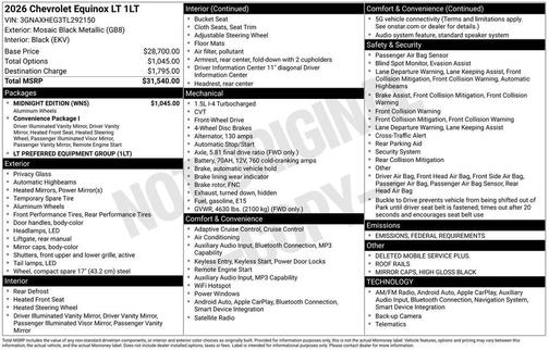 2026 Chevrolet Equinox 1LT