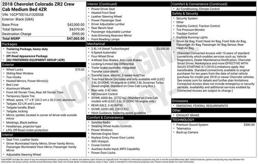 2018 Chevrolet Colorado ZR2