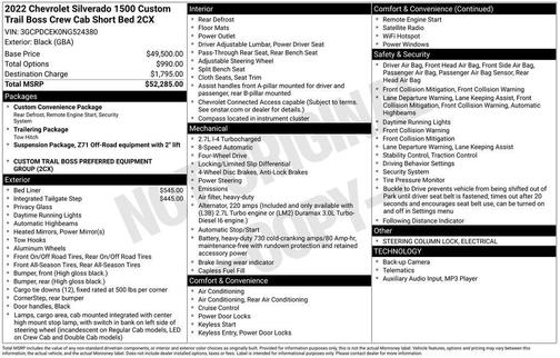 2022 Chevrolet Silverado 1500 Custom Trail Boss