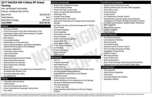 2017 Mazda MX-5 Miata RF Grand Touring
