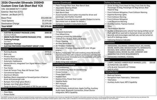 2026 Chevrolet Silverado 2500 Custom
