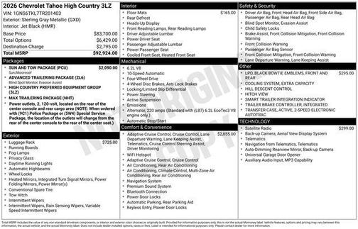 2026 Chevrolet Tahoe 4WD High Country