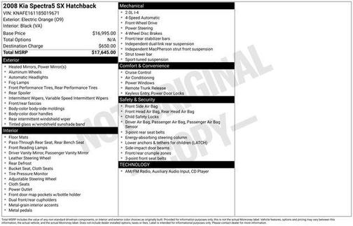 2008 Kia Spectra5 SX