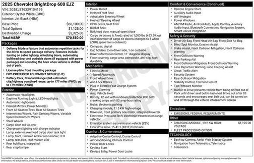 2025 Chevrolet BrightDrop 600 600