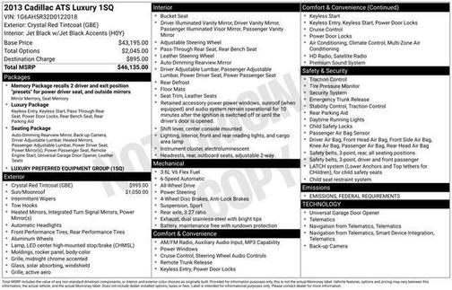 2013 Cadillac ATS 3.6L Luxury