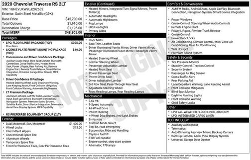 2020 Chevrolet Traverse RS