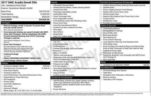 2017 GMC Acadia Denali