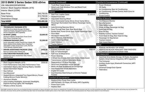 Black Sapphire Metallic 2015 BMW 335 xDrive