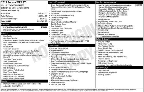 2017 Subaru WRX STI Base