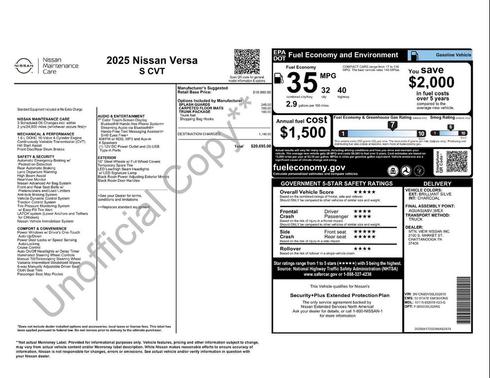 Brilliant Silver Metallic 2025 Nissan Versa 1.6 S