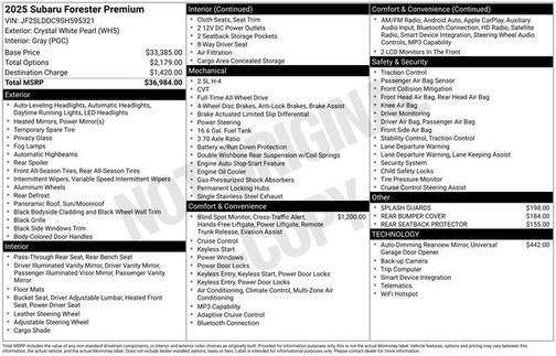 Crystal White Pearl 2025 Subaru Forester Premium