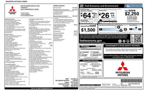 2024 Mitsubishi Outlander PHEV SE S-AWC