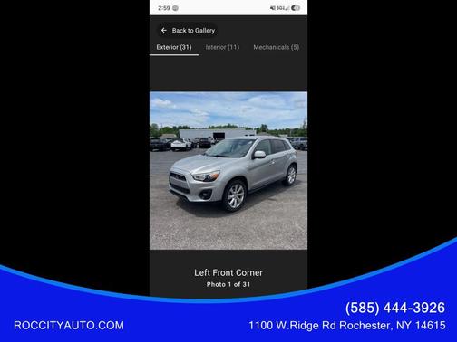 Silver 2015 Mitsubishi Outlander Sport ES