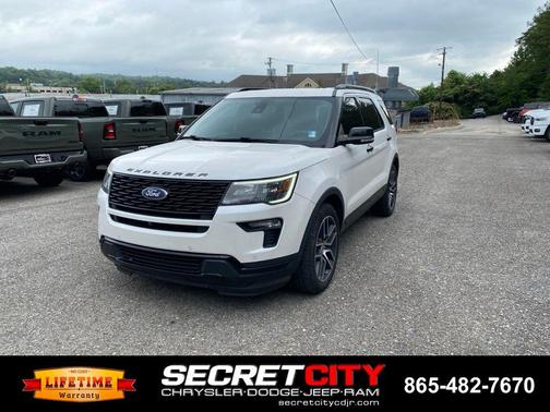 White Platinum Clearcoat Metallic 2019 Ford Explorer sport