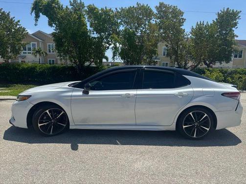White 2019 Toyota Camry XSE