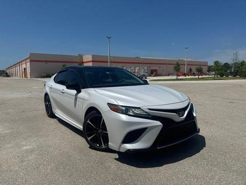 White 2019 Toyota Camry XSE