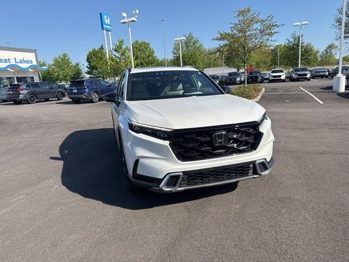 Platinum White Pearl 2025 Honda CR-V Hybrid Sport Touring AWD