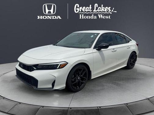 Platinum White Pearl 2025 Honda Civic Sport