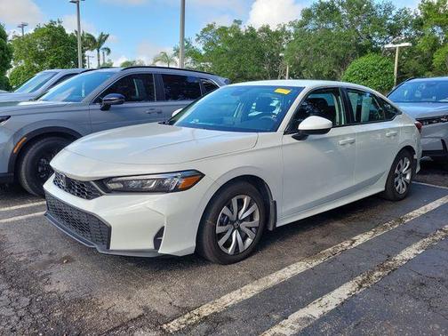 Platinum White Pearl 2025 Honda Civic LX