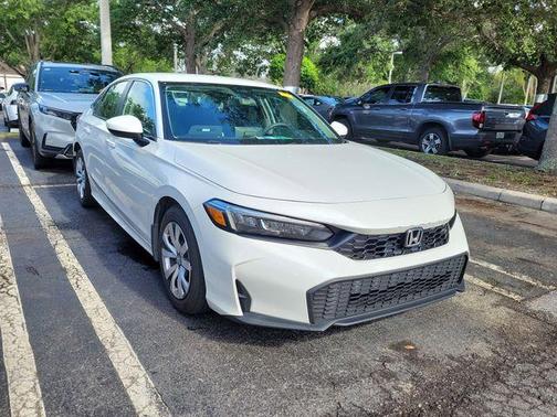 Platinum White Pearl 2025 Honda Civic LX