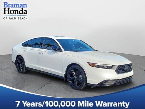 Platinum White Pearl 2023 Honda Accord Hybrid Sport-L