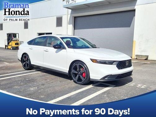 Platinum White Pearl 2024 Honda Accord Hybrid Sport