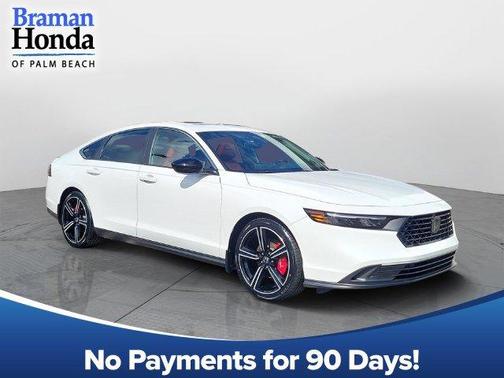 Platinum White Pearl 2024 Honda Accord Hybrid Sport