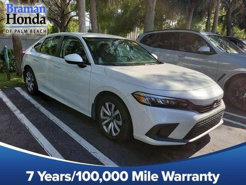 Platinum White Pearl 2024 Honda Civic LX