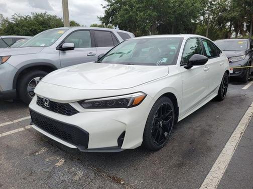 Platinum White Pearl 2025 Honda Civic Hybrid