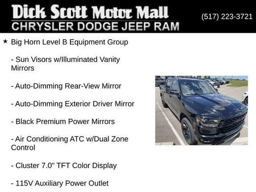 Diamond Black Crystal Pearlcoat 2023 RAM 1500 Big Horn/Lone Star