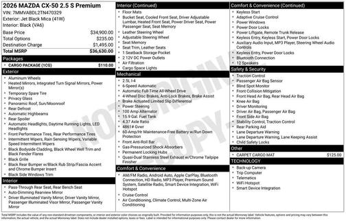 2026 Mazda CX-50 2.5 S Premium Package