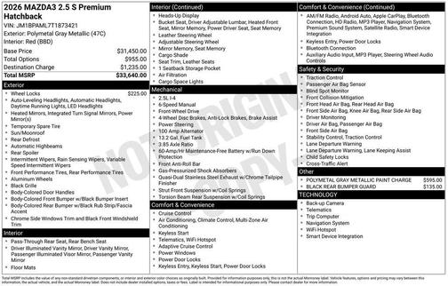 Polymetal Gray Metallic 2026 Mazda Mazda3 FWD w/Premium Package