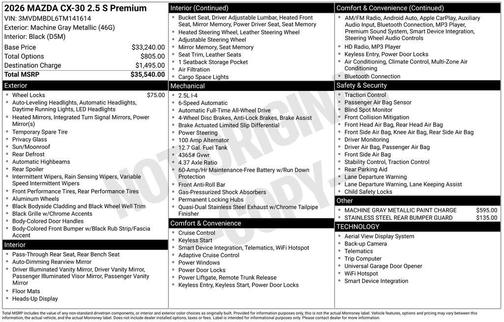 2026 Mazda CX-30 2.5 S Premium Package