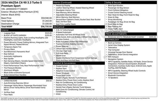 2026 Mazda CX-90 3.3 Turbo S Premium