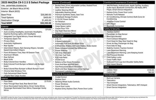 2025 Mazda CX-5 2.5 S Select Package