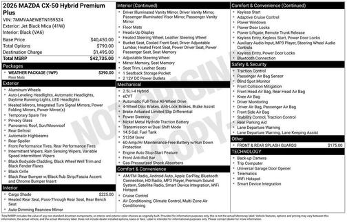 2026 Mazda CX-50 Hybrid Premium Plus