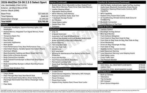 2026 Mazda CX-30 2.5 S Select Sport